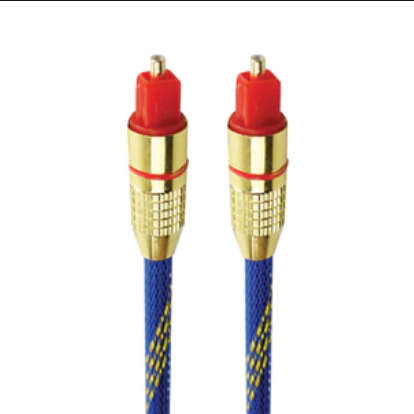 XF0091 OD6.0 Blue Mesh Gold Plated Fiber Toslink Optical Audio Cable 30M