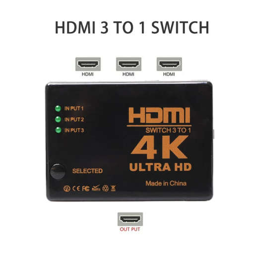 XF0062 3-Port HDMI Selector 4K Ultra HD