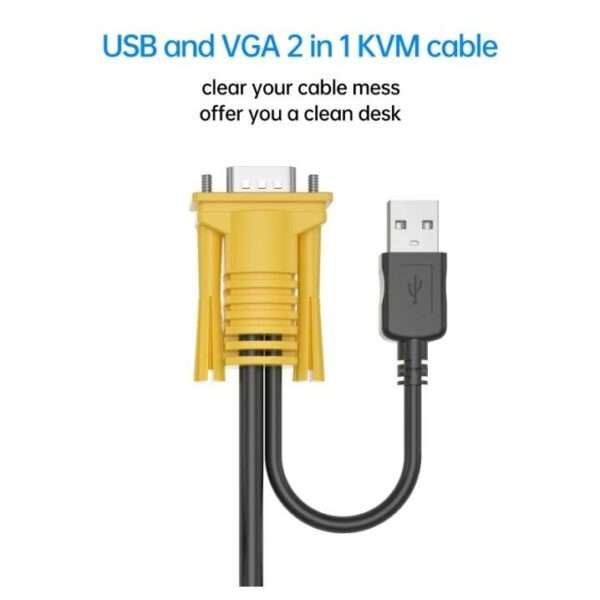 XF0179 2-in-1 USB VGA KVM Cable 1.5m