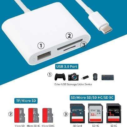 Treqa USB-5 Type C Card Reader OTG Converter