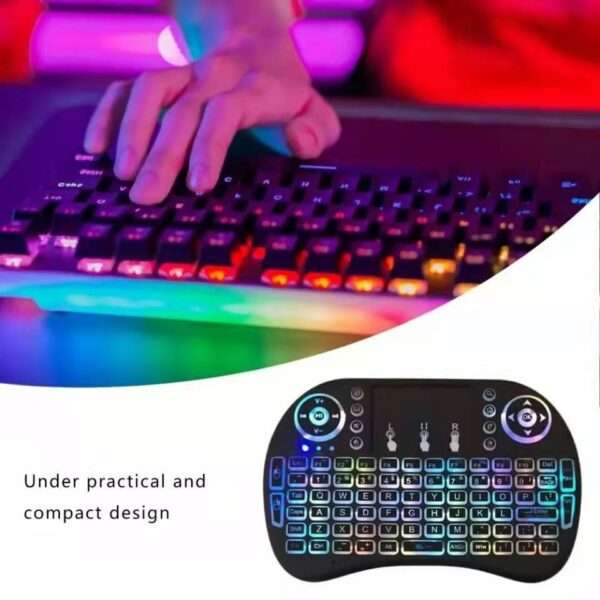 046-6 RGB Rechargeable Wireless 2.4ghz Keyboard LED Backlit