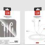 U31 USB Stereo Type C In-Ear Music Earphones With Built-in Microphone