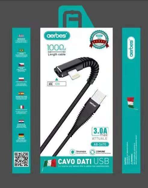 Aerbes AB-S670 3.0 A Max Output USB To Lighting Cable