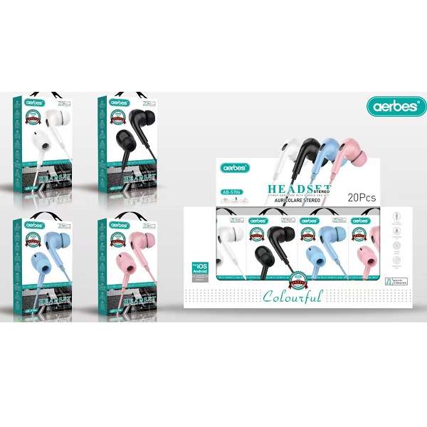 Aerbes AB-S706 Stereo Earphones With Remote And Mic