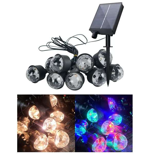 FA-DC6887T Solar Garden Ambient String Lights 2 In 1 Color Warm White+ RGB
