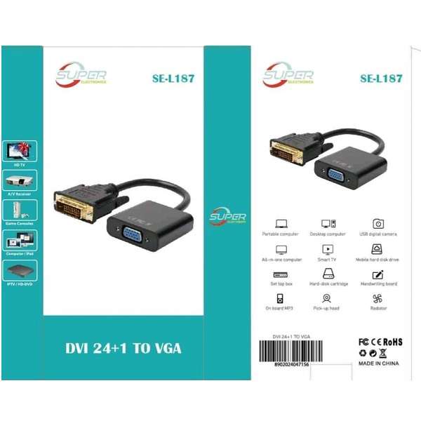 SE-L187 DVI 24+1 Male To Female VGA Adapter Video Cable Converter
