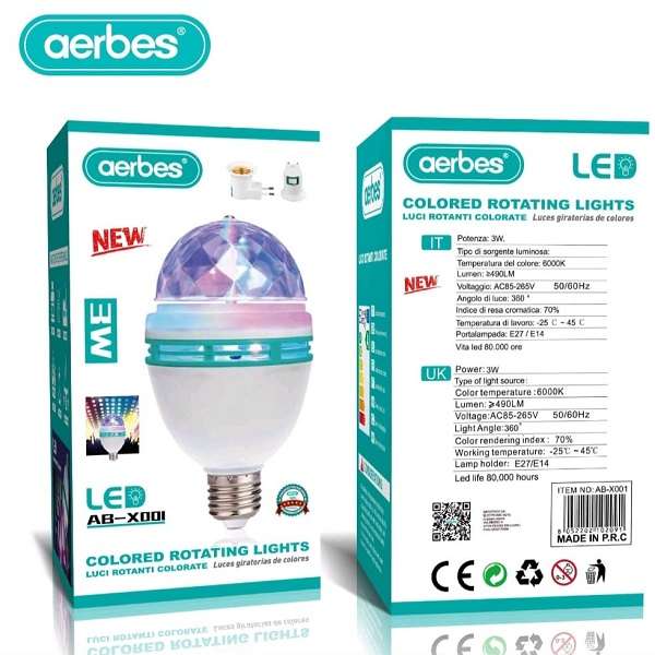 Aerbes AB-X001 LED Color Auto Rotating Lamp
