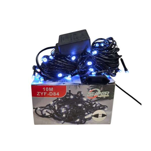 ZYF-D84 10M White LED Inter-Connecting Black Cable Fairy Light