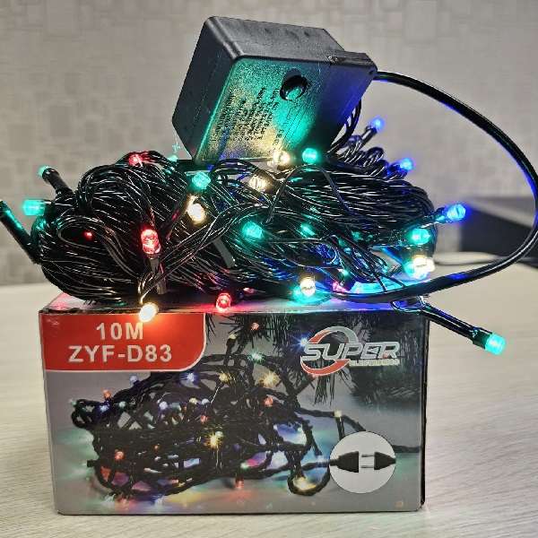ZYF-D83 RGB LED 10M Inter-Connecting Black Cable Fairy Light