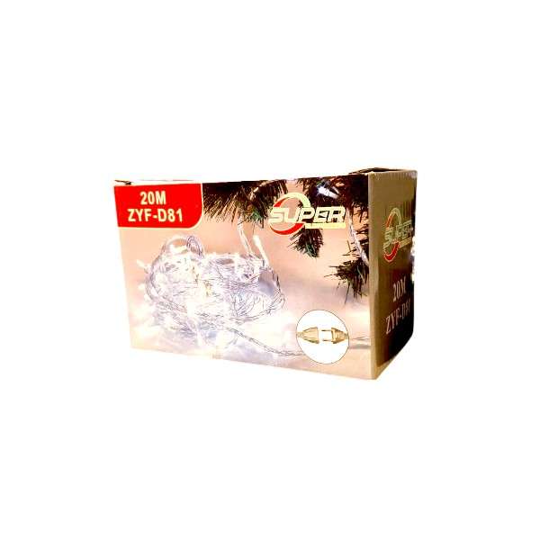 Super Electronics ZYF-D81 LED Inter-Connecting Clear Cable Fairy Light White 20M