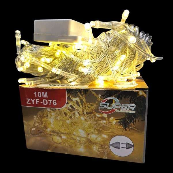 SE ZYF-D76 10M Warm White LED Fairy String Light Inter-Connecting Clear Cable