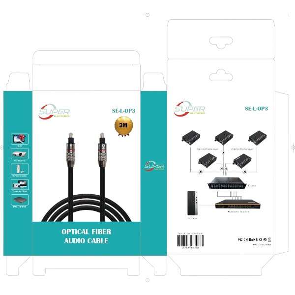 SE-L-OP3 Optical Audio Cable With Metal Head 3M