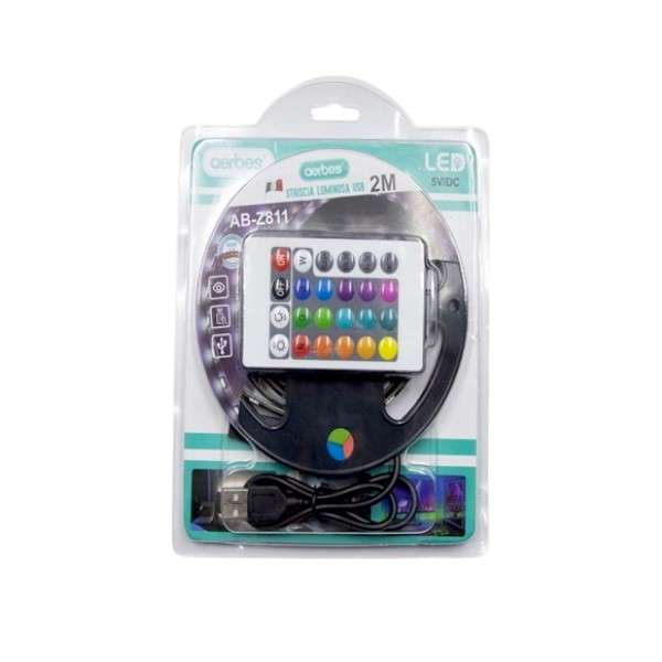 Aerbes AB-Z811 USB RGB LED Strip 5050 Tape Controller Light 2m TV Backlight 5v Decoration