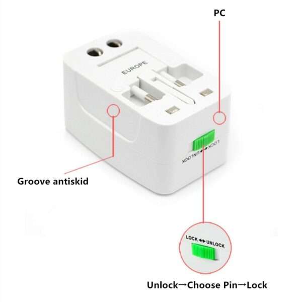 Treqa BEU-3 Universal Worldwide US UK AU EU Travel Adapter Plug Socket