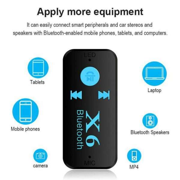 BT-X6 Bluetooth 5.0+DVR Stereo Audio Receiver Aux With 3.5mm Jack Car Receiver