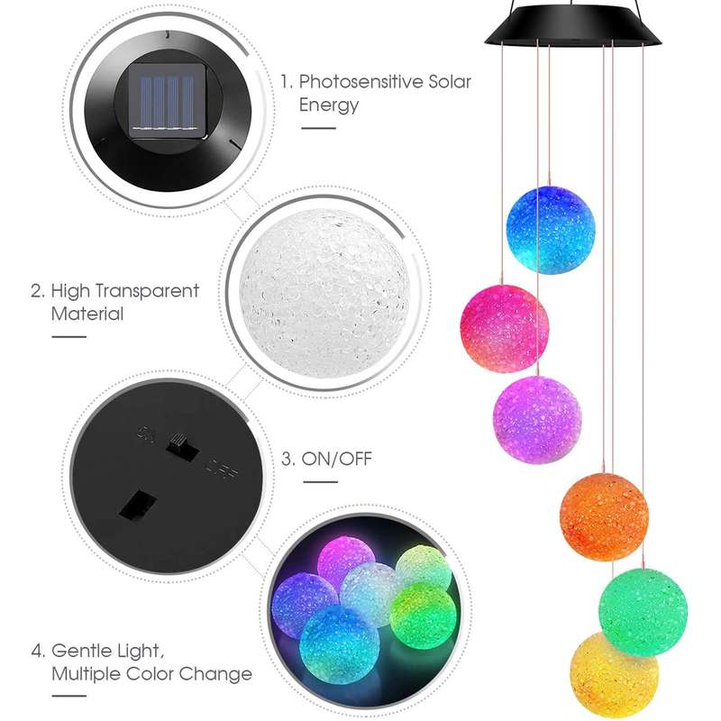 FA-893-5 Solar Powered RGB Eva Ball Garden Light