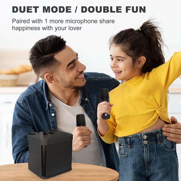 YS-203 Portable Mini Wireless Bluetooth Speaker With 2 Karaoke Microphone