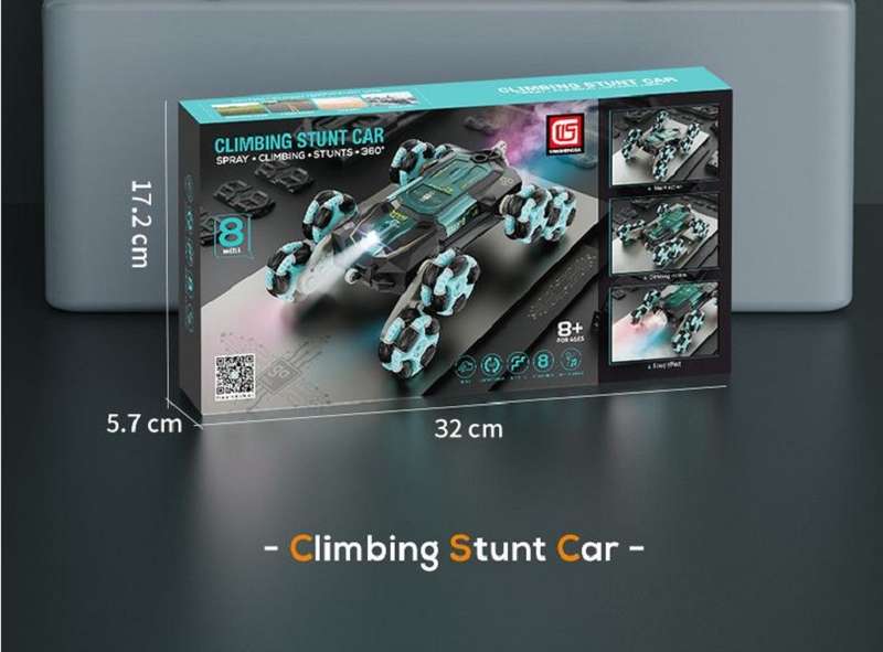 CV-D700 8 Wheels Climbing Stunt Car Rotates 360? With Spray Effect, Light And Sound