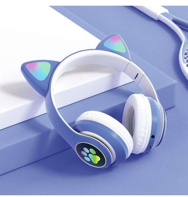 Wolulu AS-51252 Bluetooth V5.0 RGB LED Cat Ear Headphone