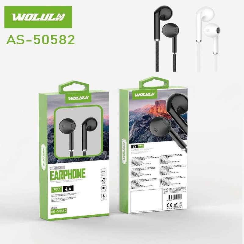 Wolulu AS-50582 3.5mm Earphones With Built-In Microphone