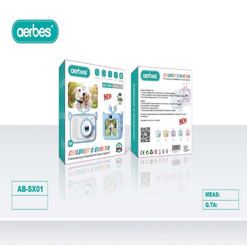 Aerbes AB-SX01 Deer Kids Image And Video Camera With Lanyard, 5 Built In Games