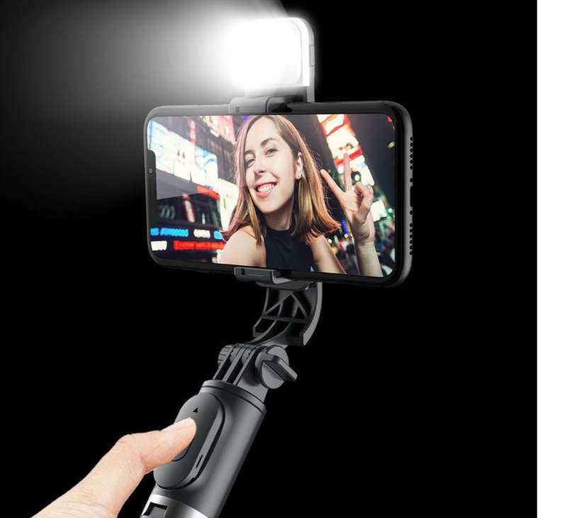 Treqa-04 LED Selfie Stick Tripod Stand With Bluetooth Remote