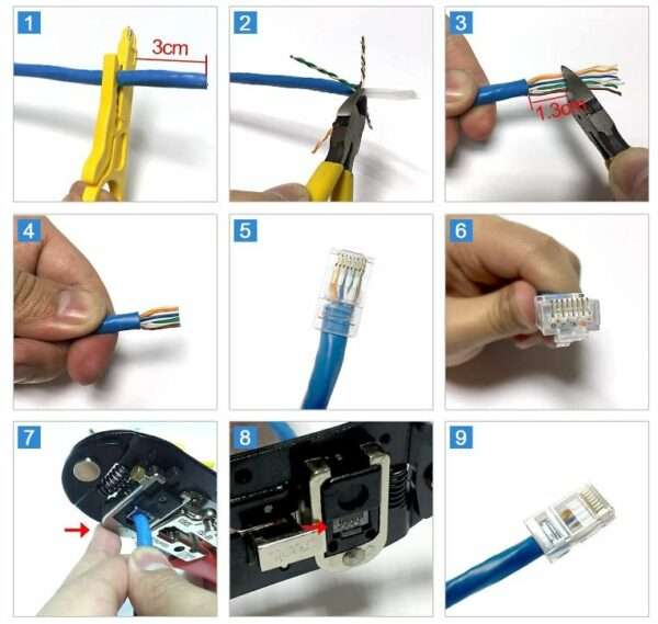 XF0568 RJ45 Type 6 Copper Case CAT6 Network Cable Connector Crystal Head Shielded 100pc