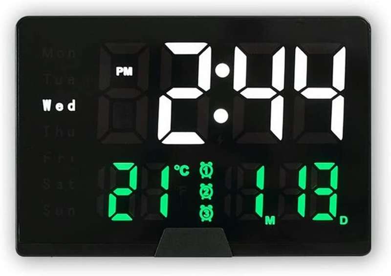 DS-6627 LED Digital Alarm Clock With Temperature + Day And Month Settings