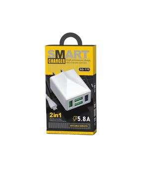 GQ-170  Smart 5.8A 4 Port Charger With Micro USB 1m Cable