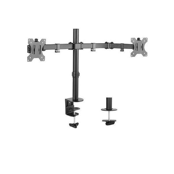Z022 Dual Arm Table Top Monitor Clamp Stand 13" To 27"