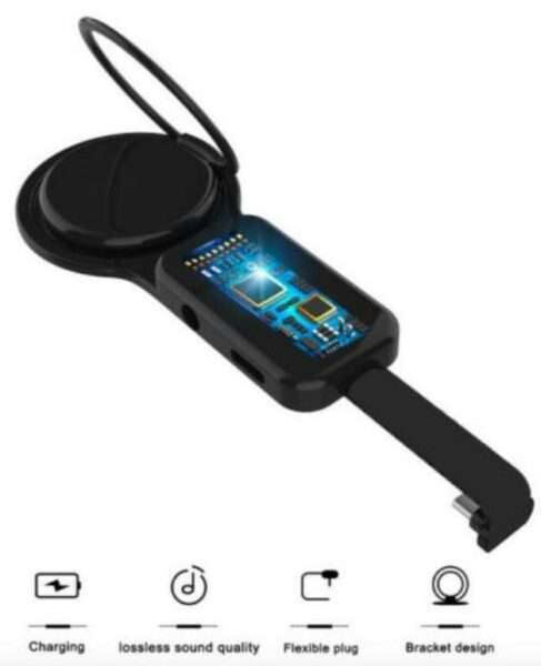 Lightning to 3.5mm Audio Adapter Ring Holder for iPhone Charger Adapter