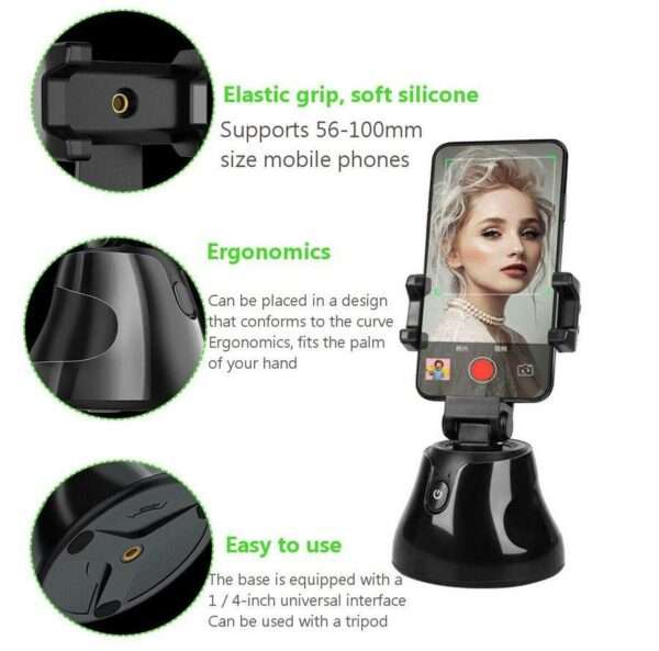 Smart Shooting Camera Phone Holder Auto Face Object Tracking Selfie Stick 360 Degree Rotation Pho...