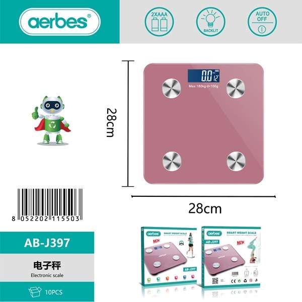 Aerbes AB-J397 Smart Body Weight Scale With LCD Display