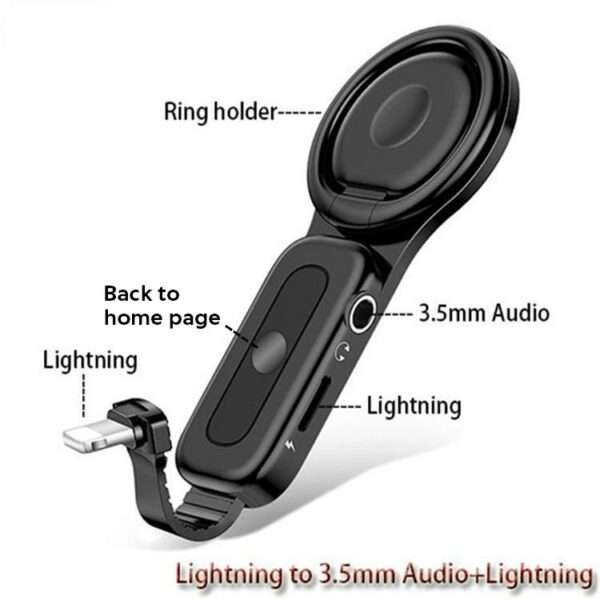 Lightning to 3.5mm Audio Adapter Ring Holder for iPhone Charger Adapter