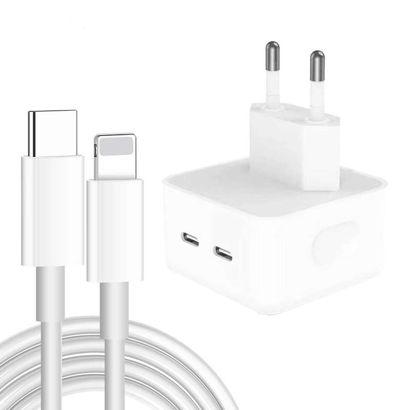 Dual PD Charger With Type C to Lightning Cable 35W