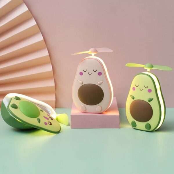 USB Rechargeable Hand-held Cute AvocadoLow Noise Mini Portable Handheld Fan