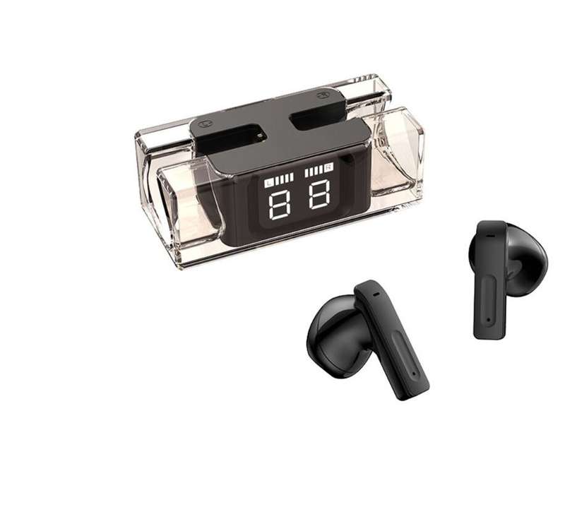 AS-50273 Translucent Bluetooth Headset Intelligent Digital Display