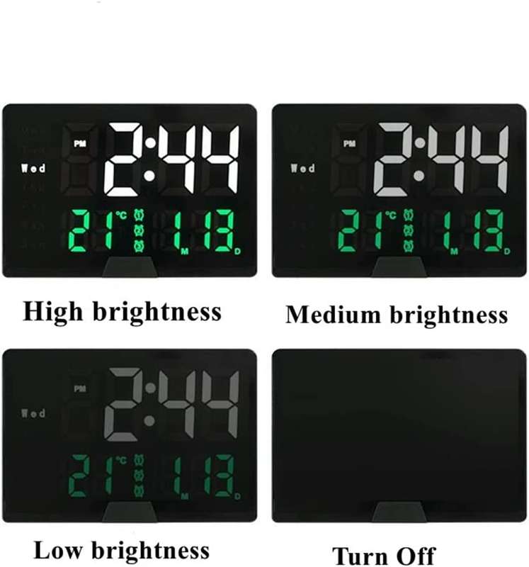 DS-6627 LED Digital Alarm Clock With Temperature + Day And Month Settings