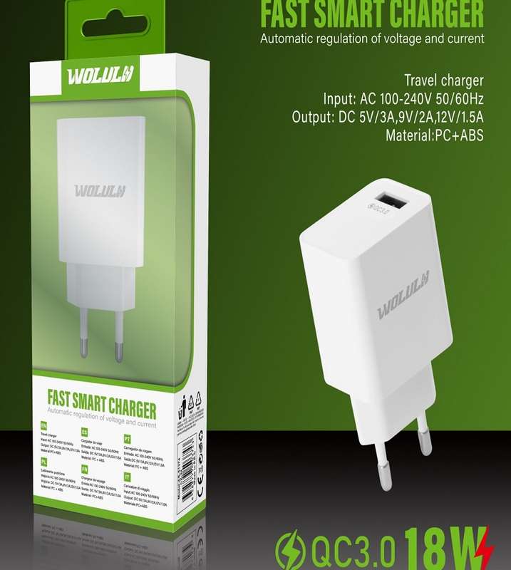 Wolulu AS-51374 USB Wall Charger QC3.0 18W
