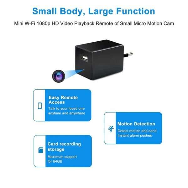 Spy USB Charger Camera Power Adapter With Micro SD Card Slot