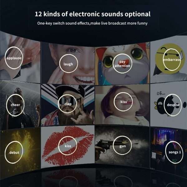 V+8 Sound Card Audio Interface External USB Live Broadcast With Microphone