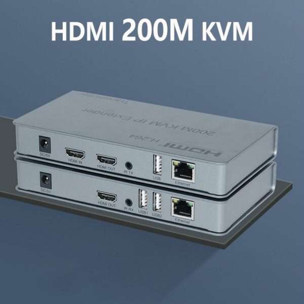 HDMI 200M USB HD KVM IP Extender For USB Keyboard Mouse Laptop PC To Monitor