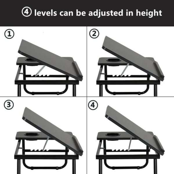 Folding Adjustable Laptop/Computer Table Desk With Cup Holder