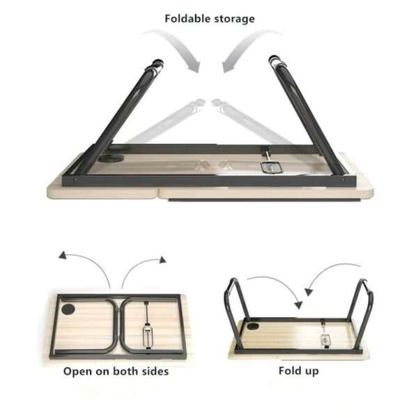 Folding Adjustable Laptop/Computer Table Desk With Cup Holder