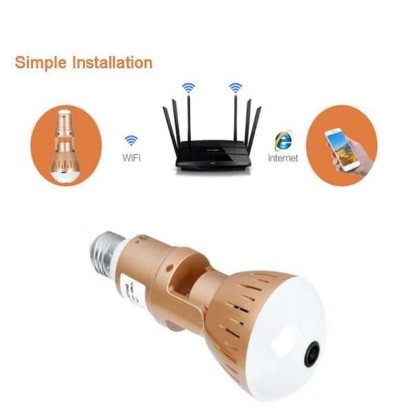 V16 Fisheye E27 Bulb Panaromic Wifi Camera V380 Pro App