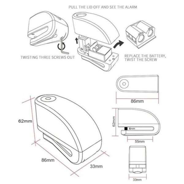 JG603 Motorcycle Alarm Disc Lock Anti-Theft