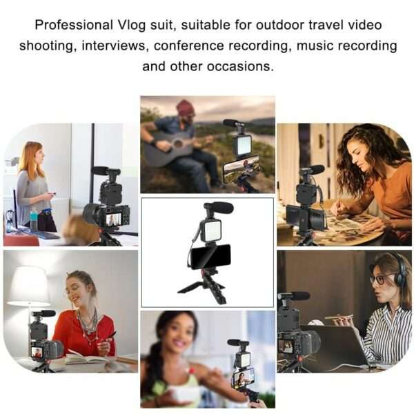 PM-208 Professional Vlogging Video Shooting Kit With Mini Tripod AY-49