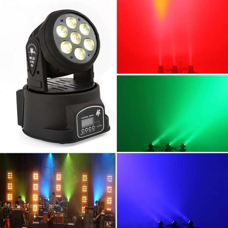 PM-009 Mini 7 LED Rotatable Head RGB Stage Light With Digital Display