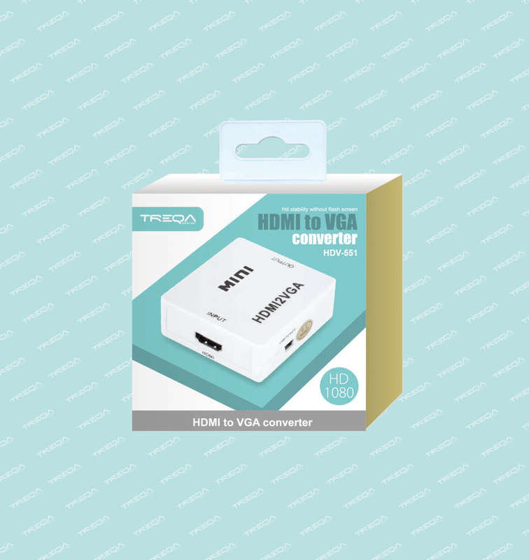 Treqa HDV-551 HDMI to VGA Converter Adapter With Audio Connector 1080P