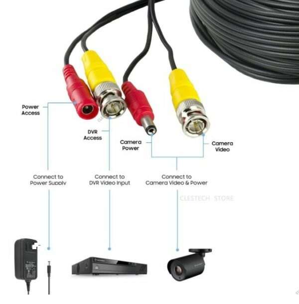 SE-L195 Video + DC Power CCTV BNC Cable10M